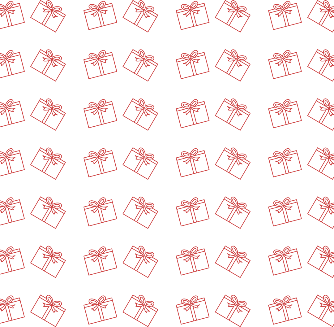 Red Gift Pattern Seamless Background on Transparent Design