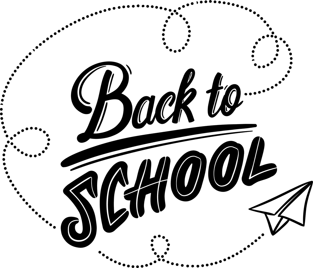 Back to School Text Overlay on Transparent Background