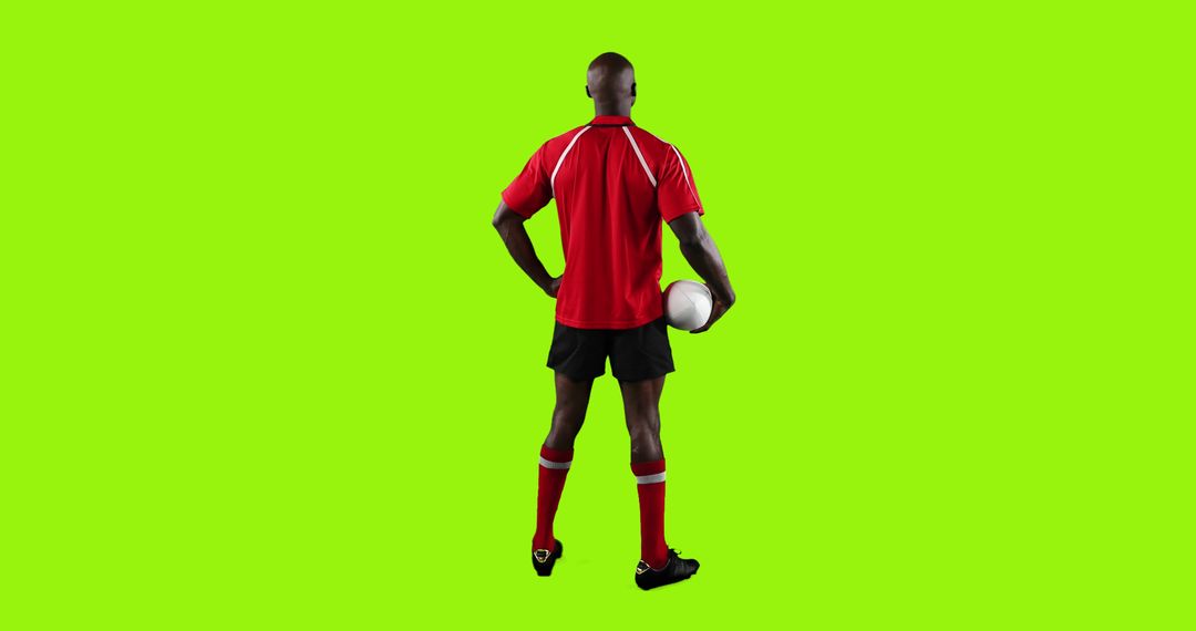 African American Soccer Player Holding Ball in Red Uniform - Free Images, Stock Photos and Pictures on Pikwizard.com