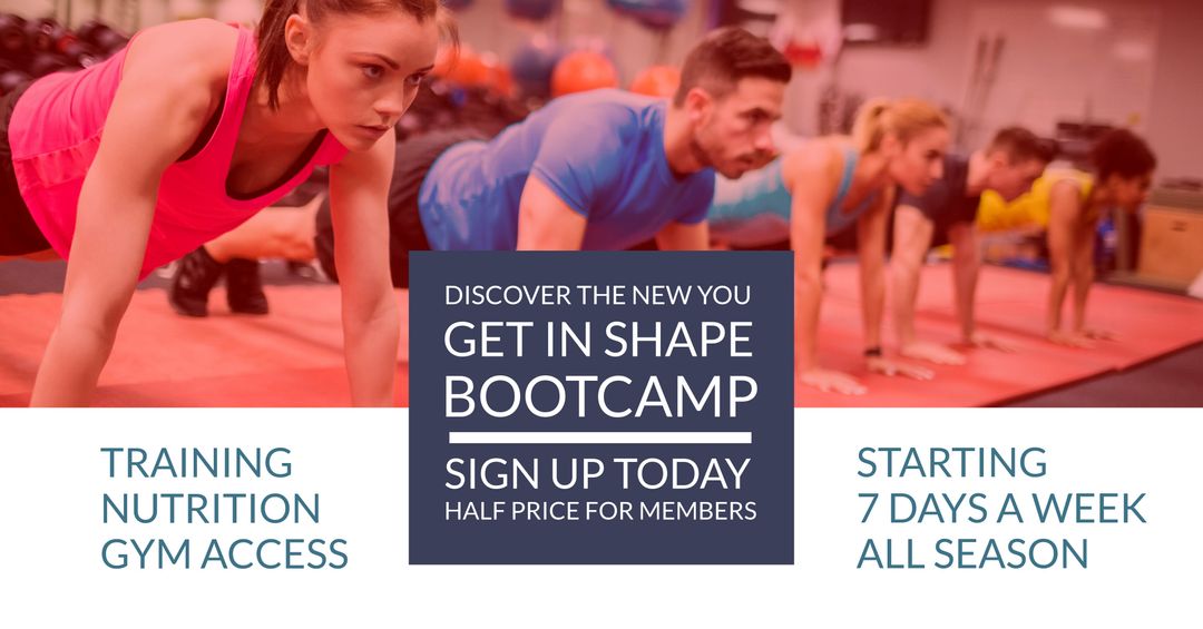 Energetic Fitness Group Engaged in Workout Bootcamp