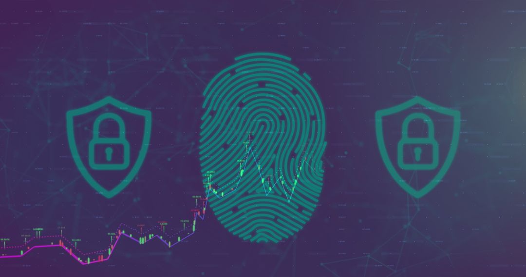 Futuristic Data Security Concept with Digital Fingerprint Graphic