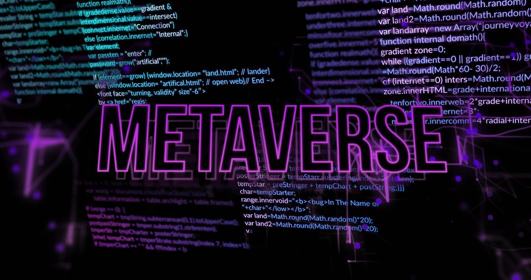 Futuristic Metaverse Concept with Digital Coding Background