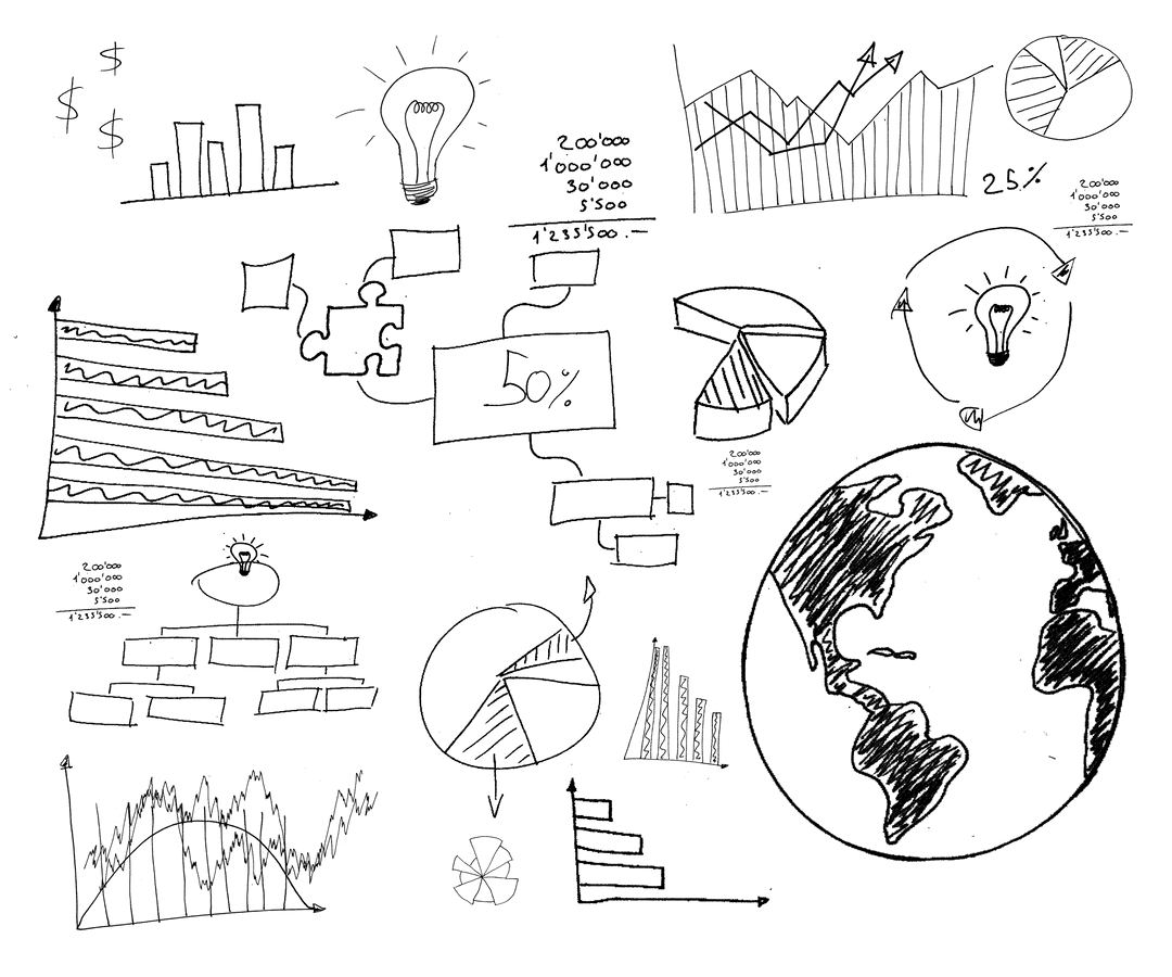 Abstract Black Pattern on Transparent Background Illustration