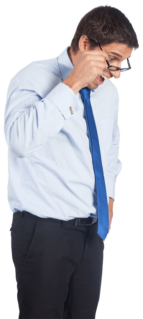 Surprised Businessman on Transparent Background