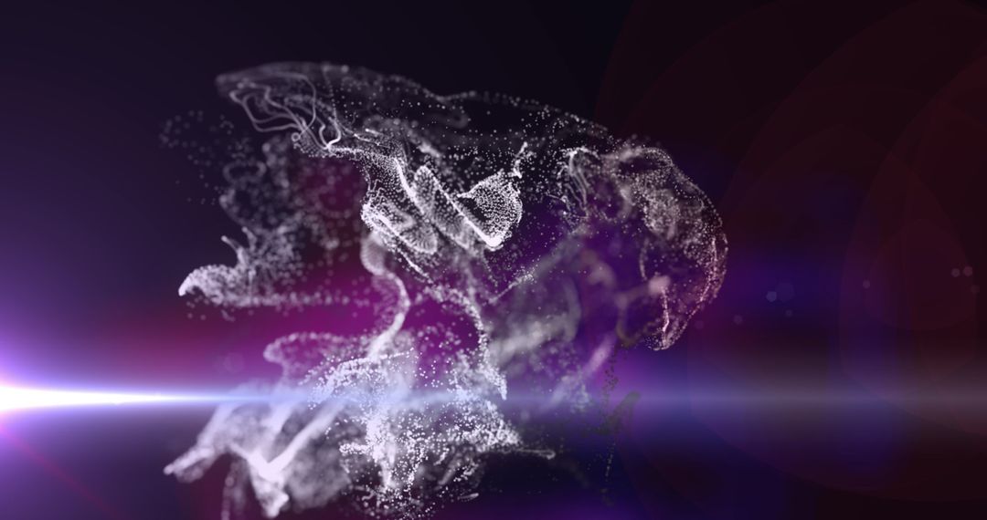 Glowing Particle Cloud with Dynamic Energy Movement on Dark Background