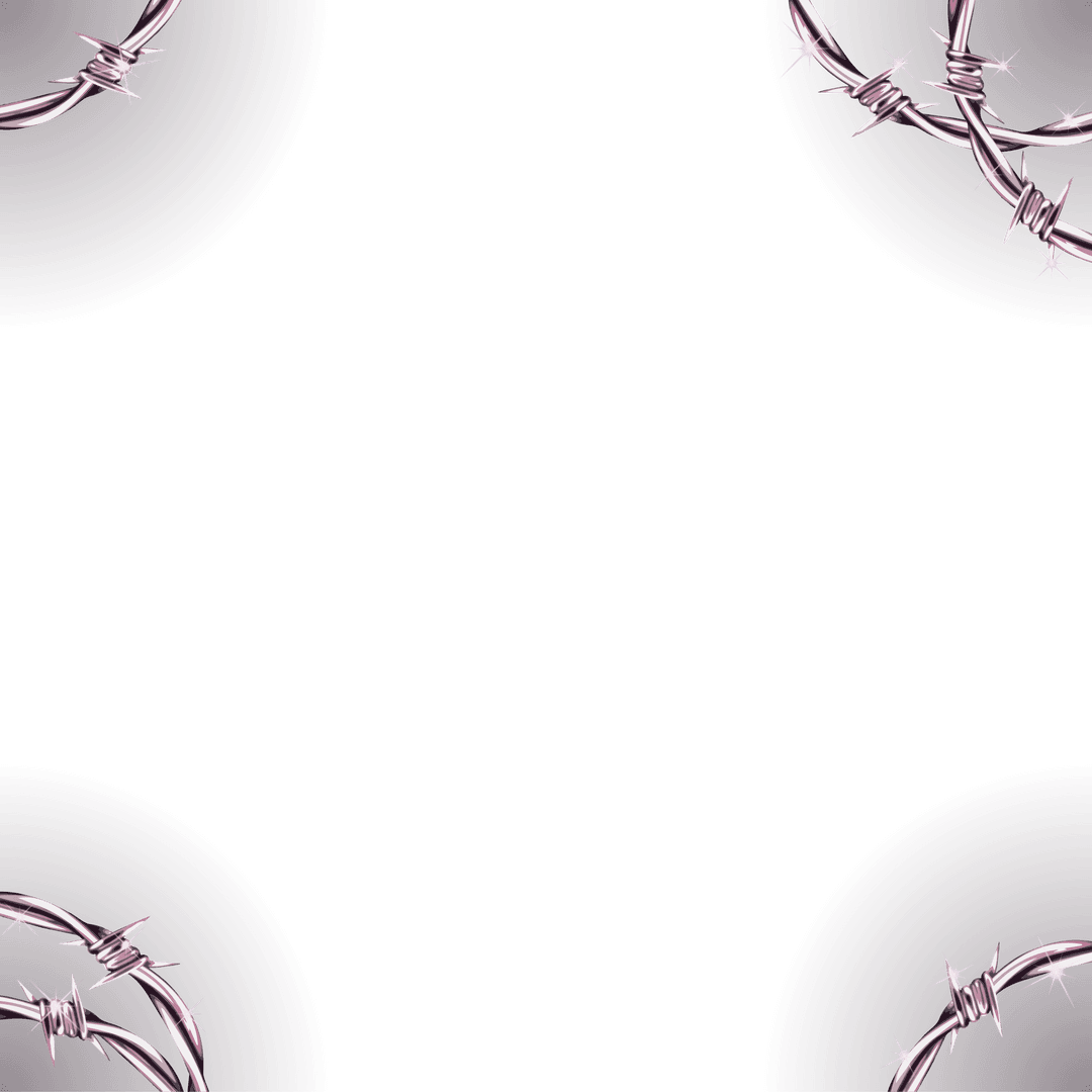 Barbed Wire Loops Floating on Transparent Background