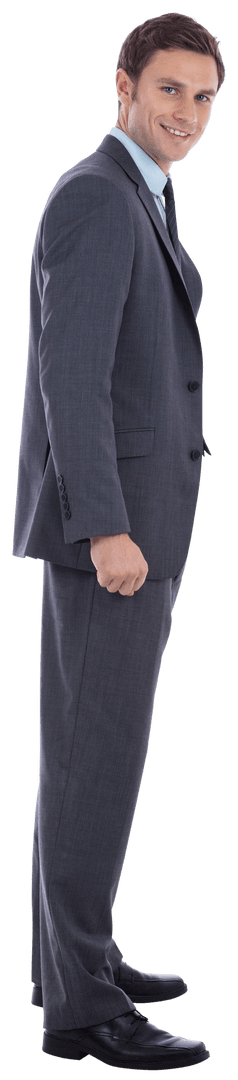 Confident Caucasian Businessman on Transparent Background