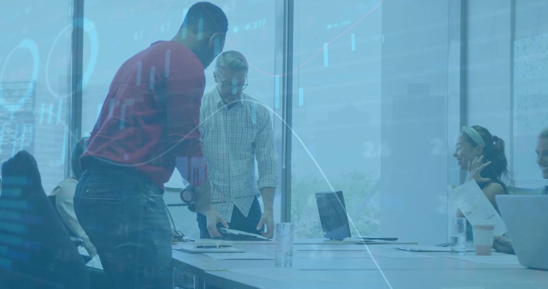 Collaboration and Diverse Teamwork in Modern Office Environment