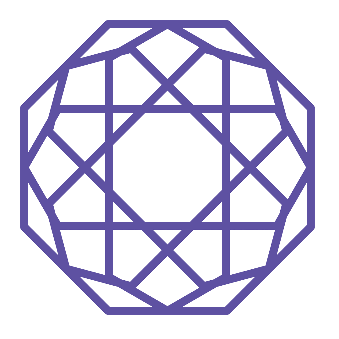 Blue Geometric Octagon Transparent Symbol for Design and Math Concepts