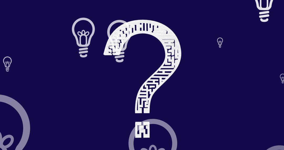 Creative Brainstorming with Question Mark and Light Bulbs