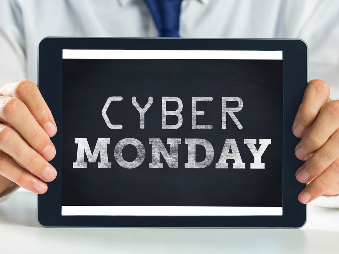 Cyber Monday Shopping Deals Displayed on Digital Tablet