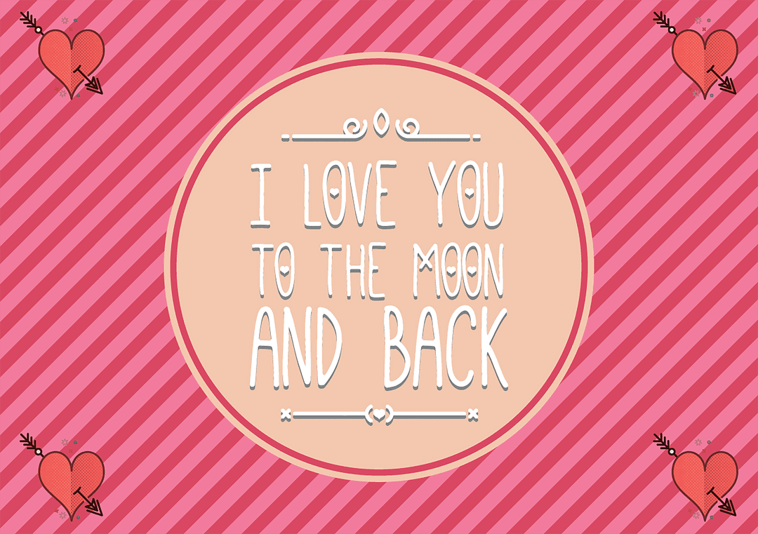 Transparent Pink Love Card with Romantic Message and Hearts