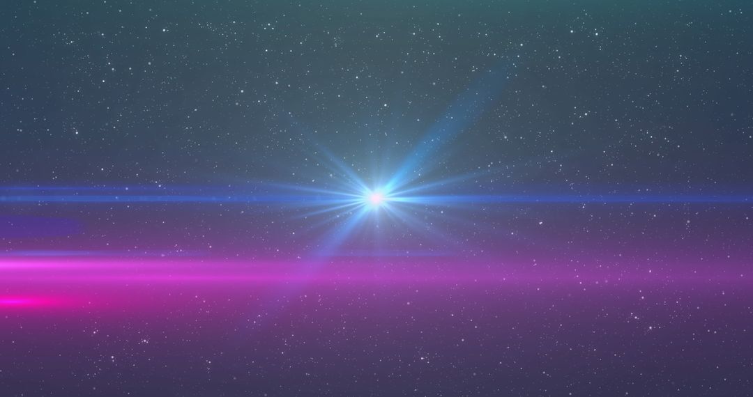 Glowing Blue Light in Vast Starry Galaxy