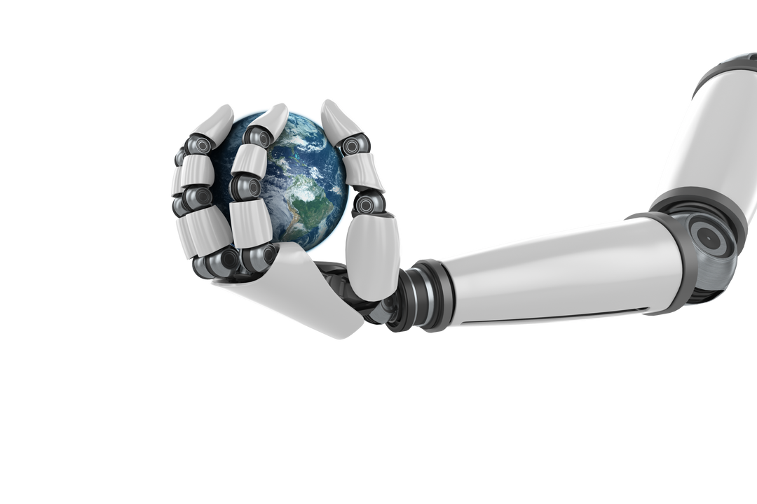 Transparent Robot Hand Gently Holding Earth, Futuristic Technology - Download Free Stock Images Pikwizard.com