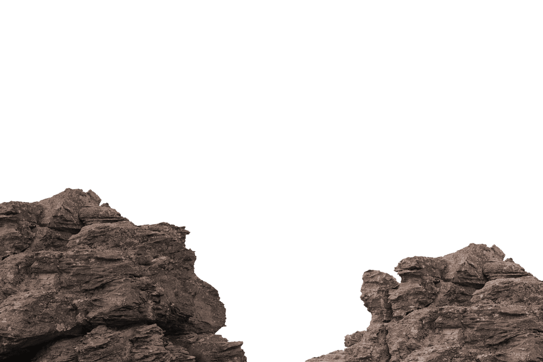 Rocky Landscape Illustration on Transparent Background