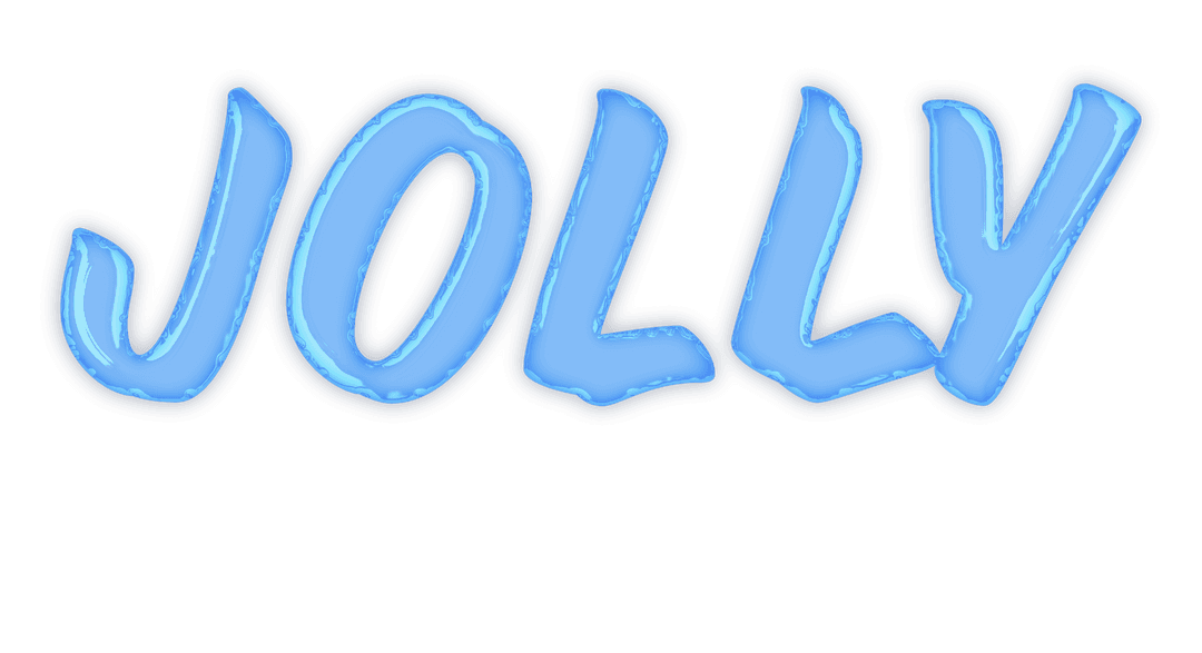Transparent Blue Glossy Jolly Text for Christmas Design