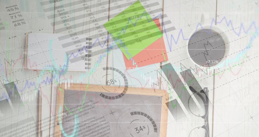 Financial Analysis on Digital Tablet on Wooden Desk