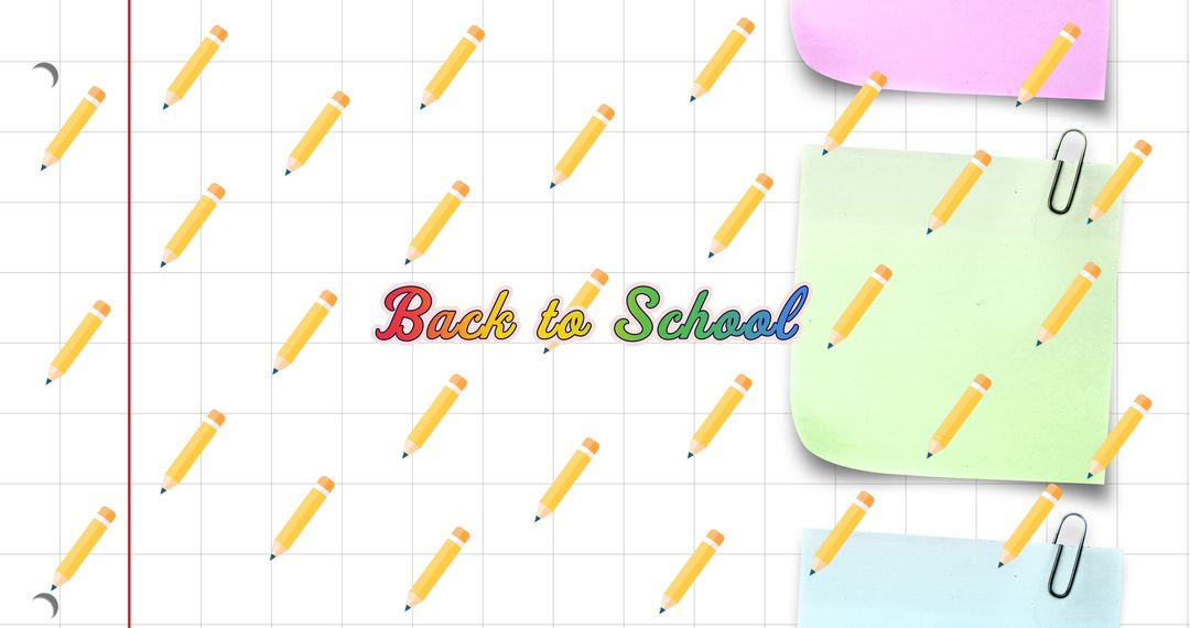 Creative Back to School Design with Pencils and Pastel Notes