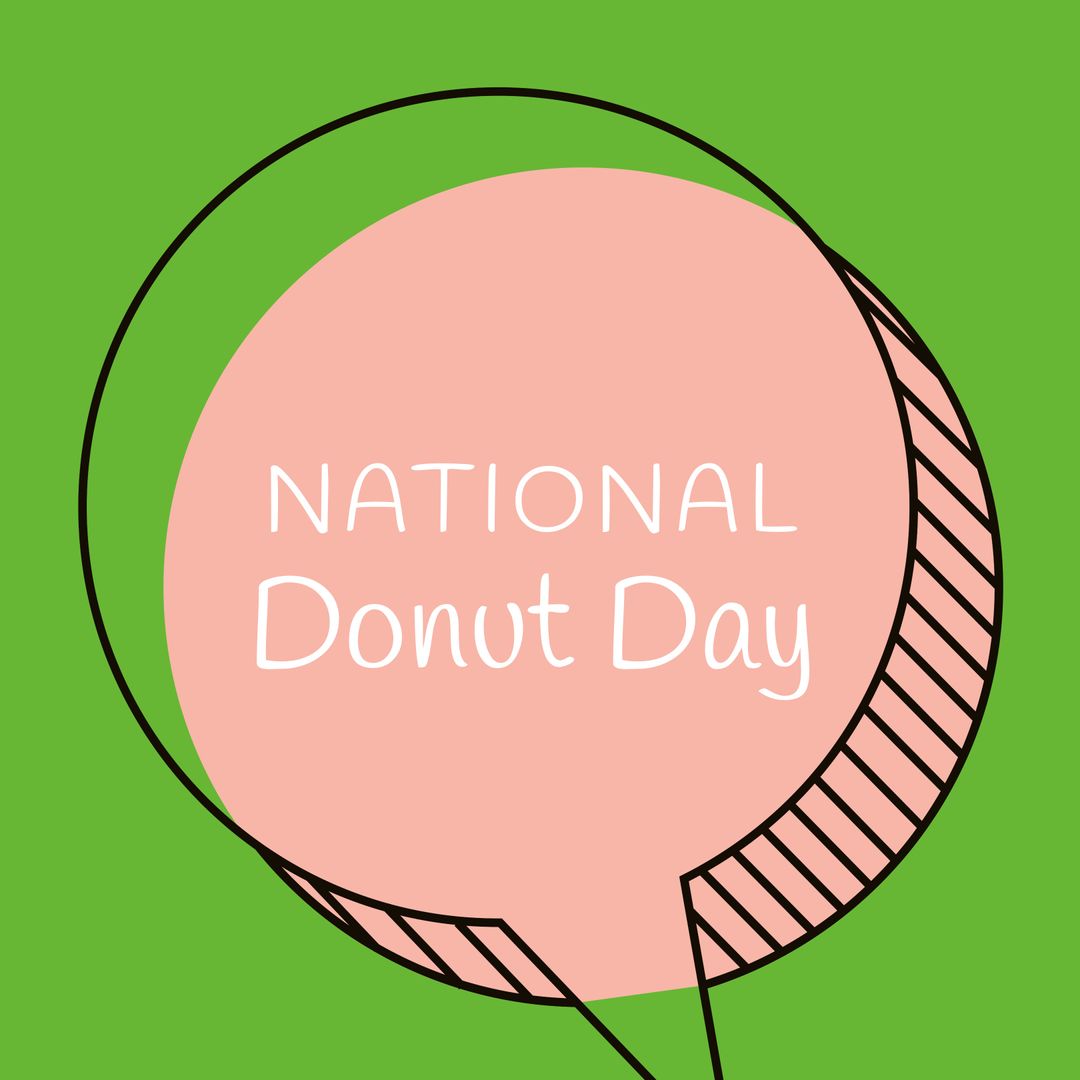 National Donut Day Celebration Graphic with Speech Bubble