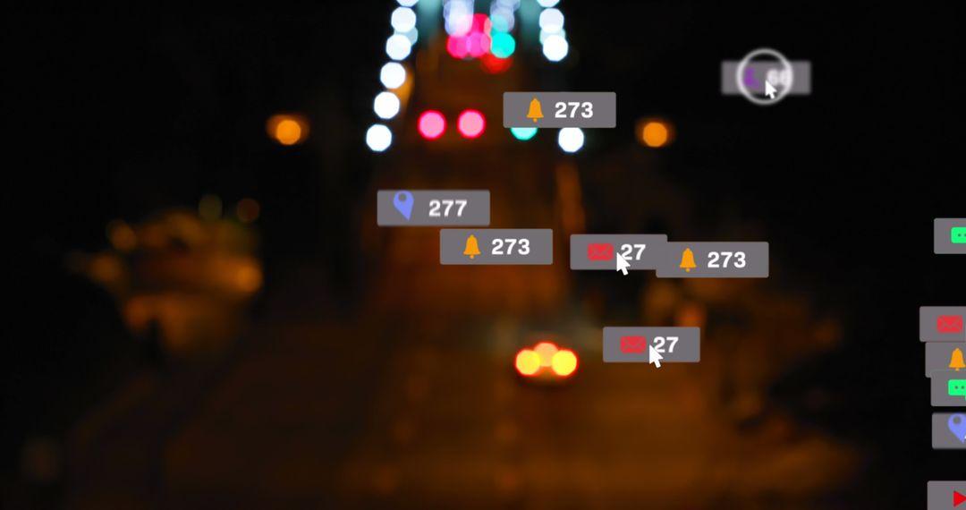 Digital Interface Concept with Social Media Notifications