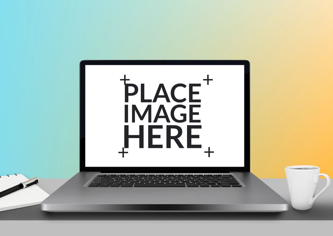 Modern Laptop Screen Mockup with Colorful Background