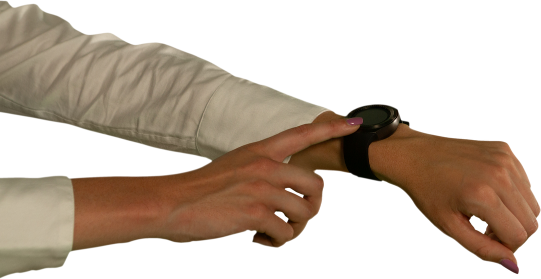 Touching Smartwatch on Wrist with Transparent Background - Download Free Stock Images Pikwizard.com