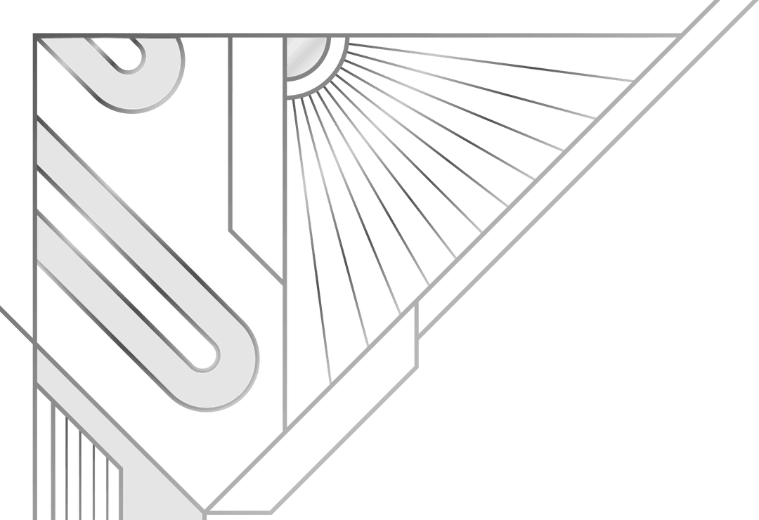 Geometric Triangle Corner with Sunburst Rays on Transparent Background