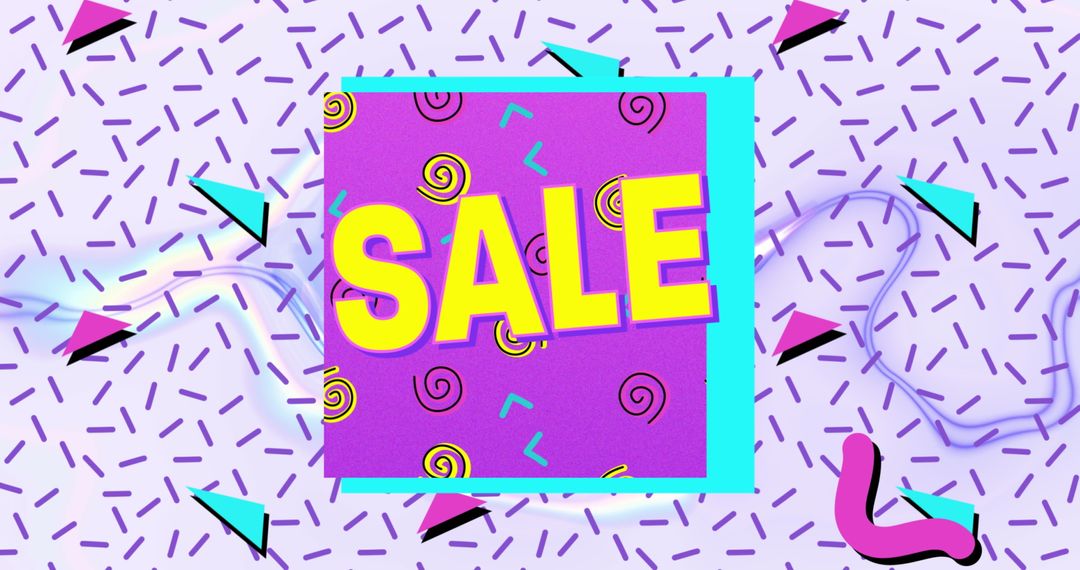 Retro Themed Sale Banner with Abstract Colorful Elements