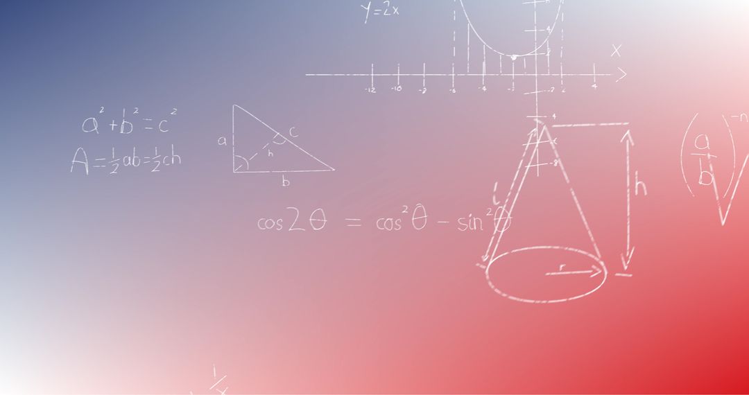 Digital Math and Science Formulas on Gradient Background
