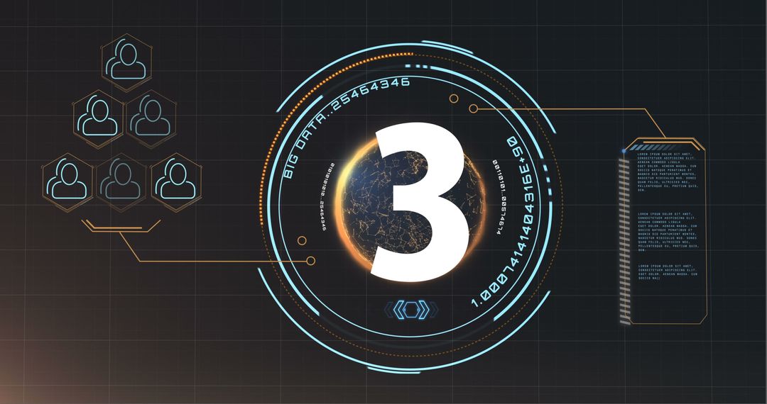 High-Tech Digital Countdown with Futuristic UI Background