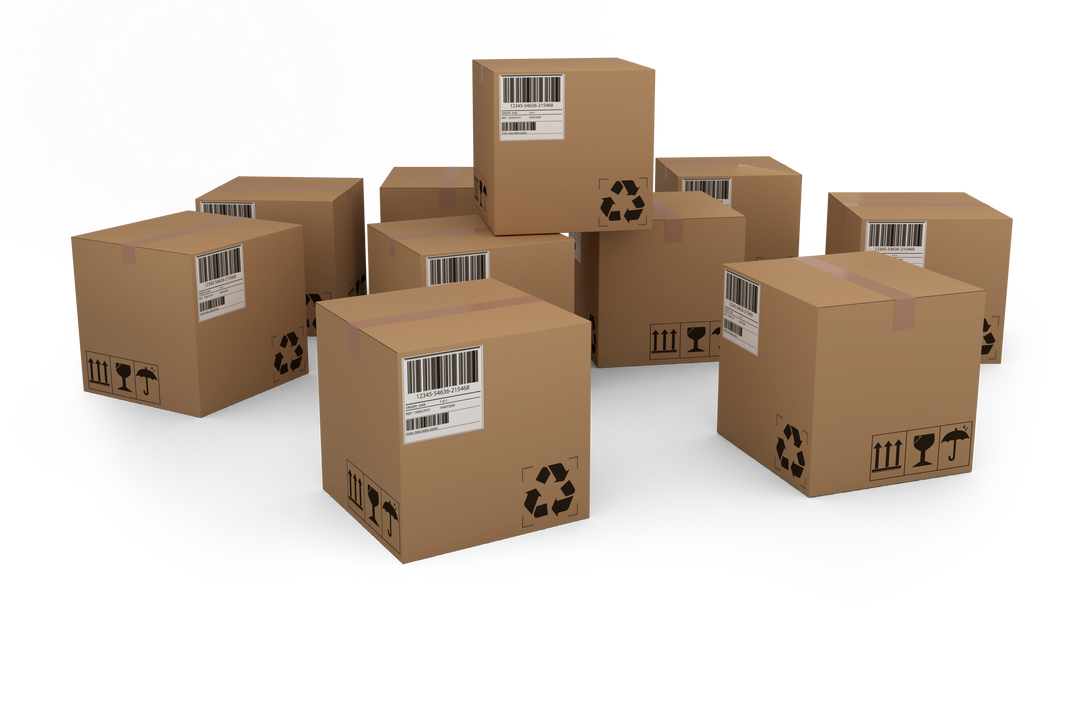 Group of Transparent Composite Cardboard Boxes on Isolated Background - Download Free Stock Images Pikwizard.com