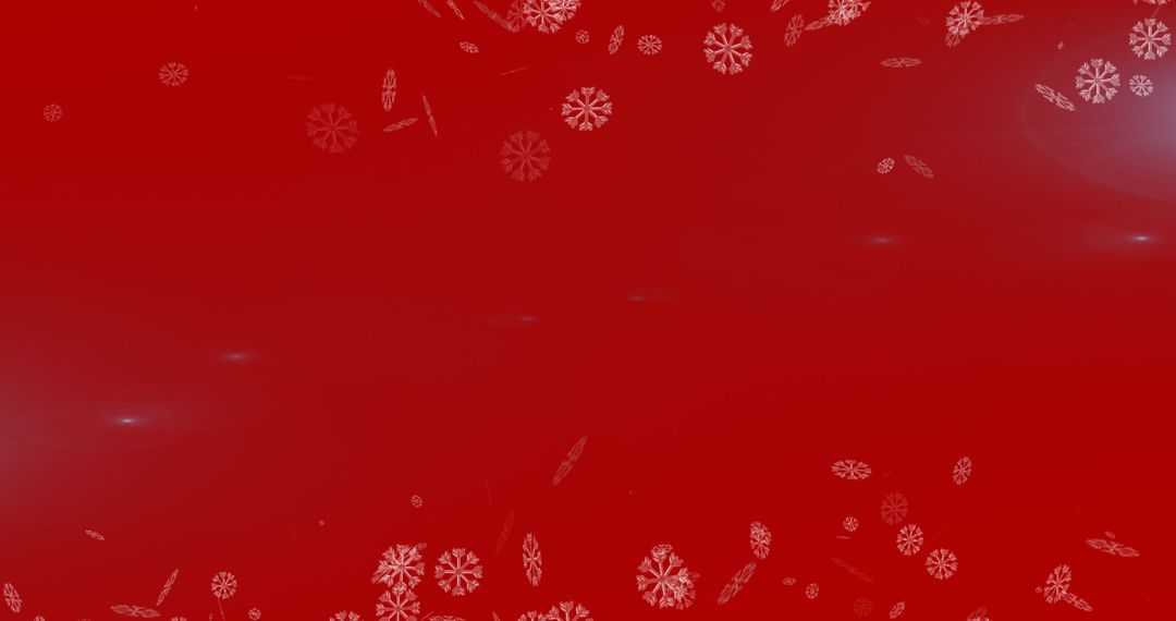 Snowflakes Gently Falling on Red Background for Festive Season