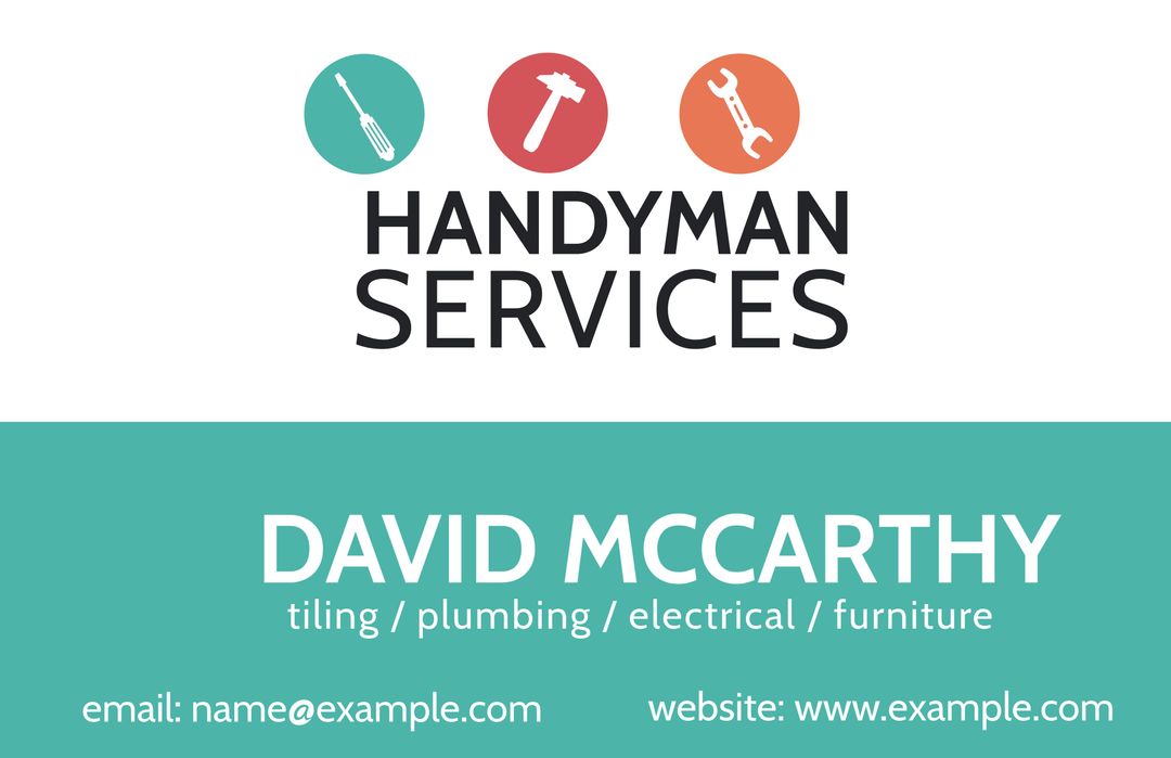 Handyman Services Business Card Template with Icon Design - Download Free Stock Templates Pikwizard.com