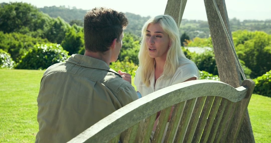 Romantic Proposal: Couple's Intimate Moment in Garden