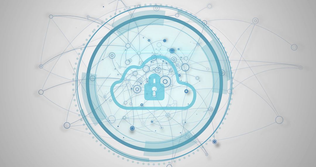 Cloud Security Concept with Network Connections and Padlock Icon