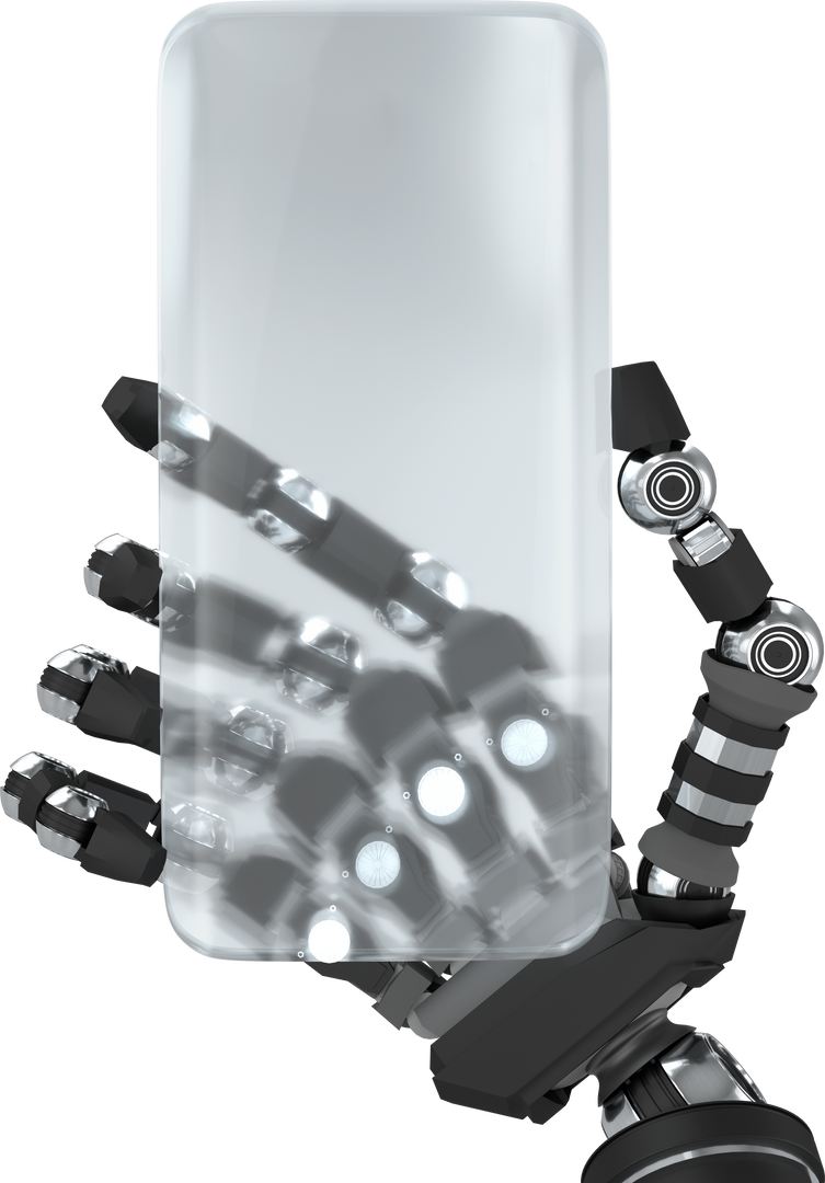 Robotic Hand Holding Transparent Smartphone in Futuristic Concept - Download Free Stock Images Pikwizard.com