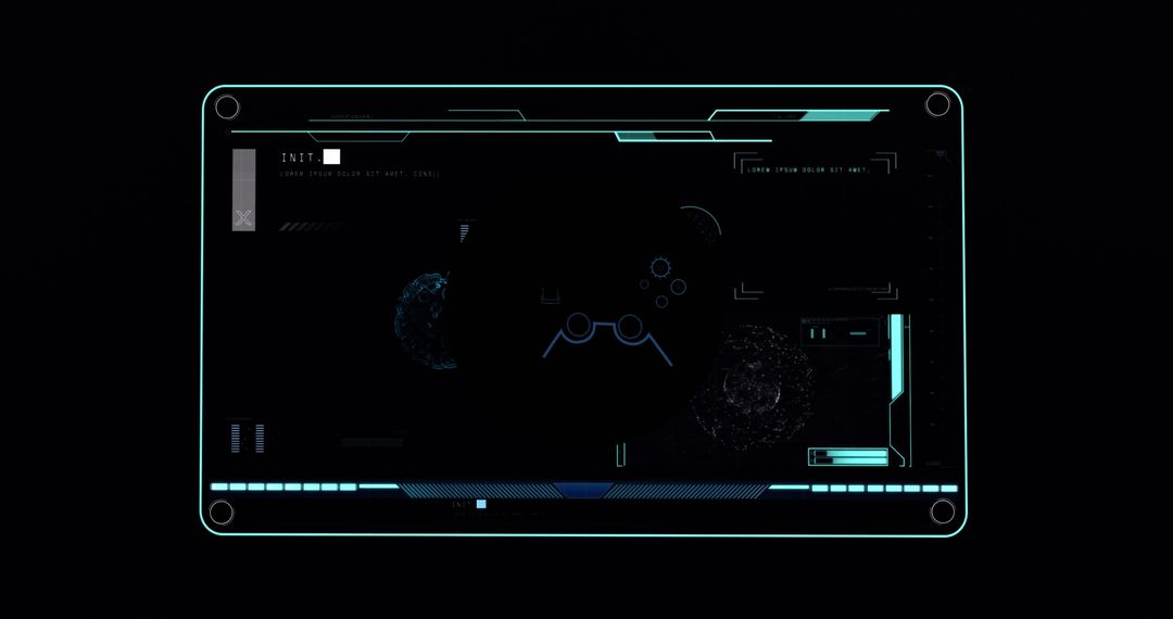 Futuristic Graphical User Interface with Holographic Elements