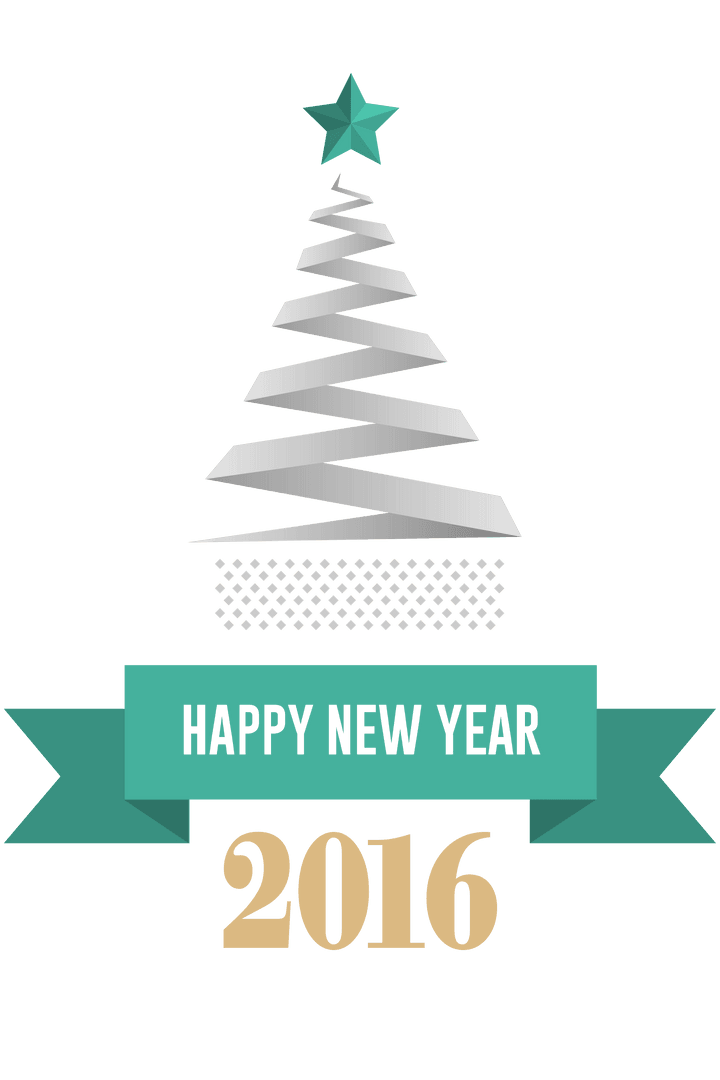 Geometric Christmas Tree Design with Star on Transparent