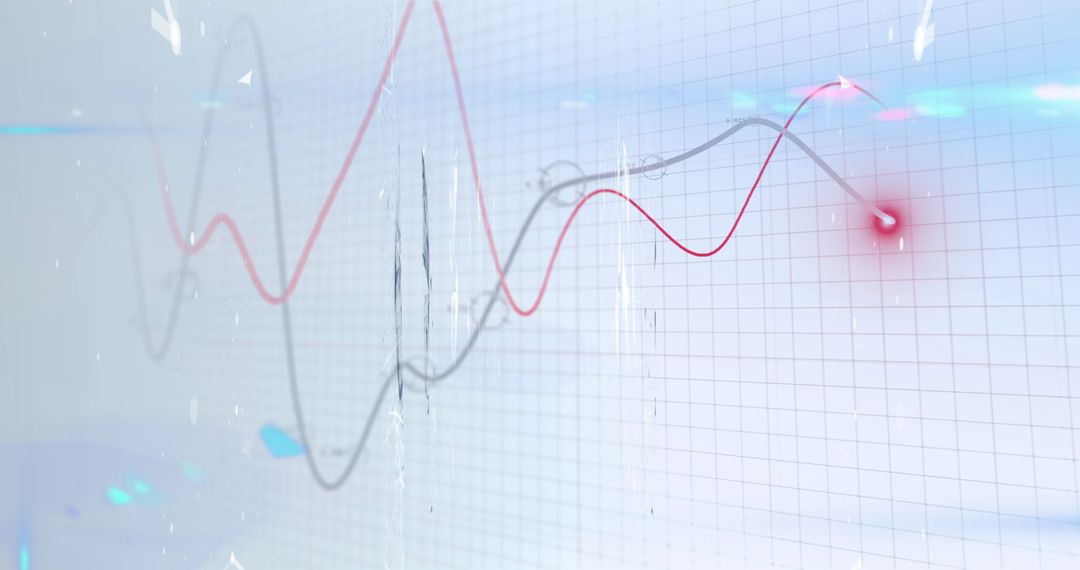 Fluctuating Data Trends Chart with Red and Gray Lines