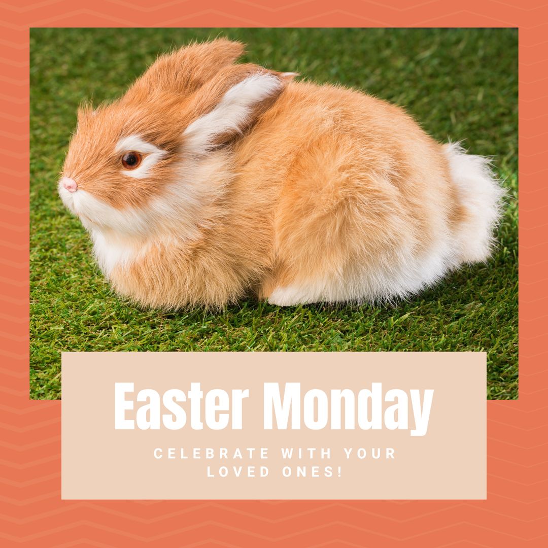Easter Monday Celebration with Adorable Rabbit on Grass