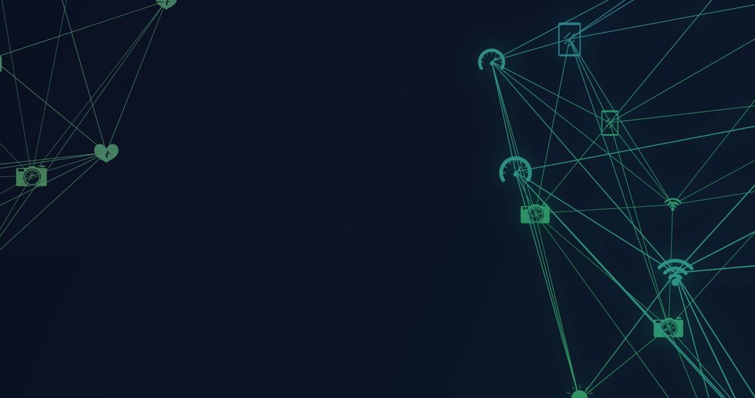 Digital Interface Network with Media and Business Icons