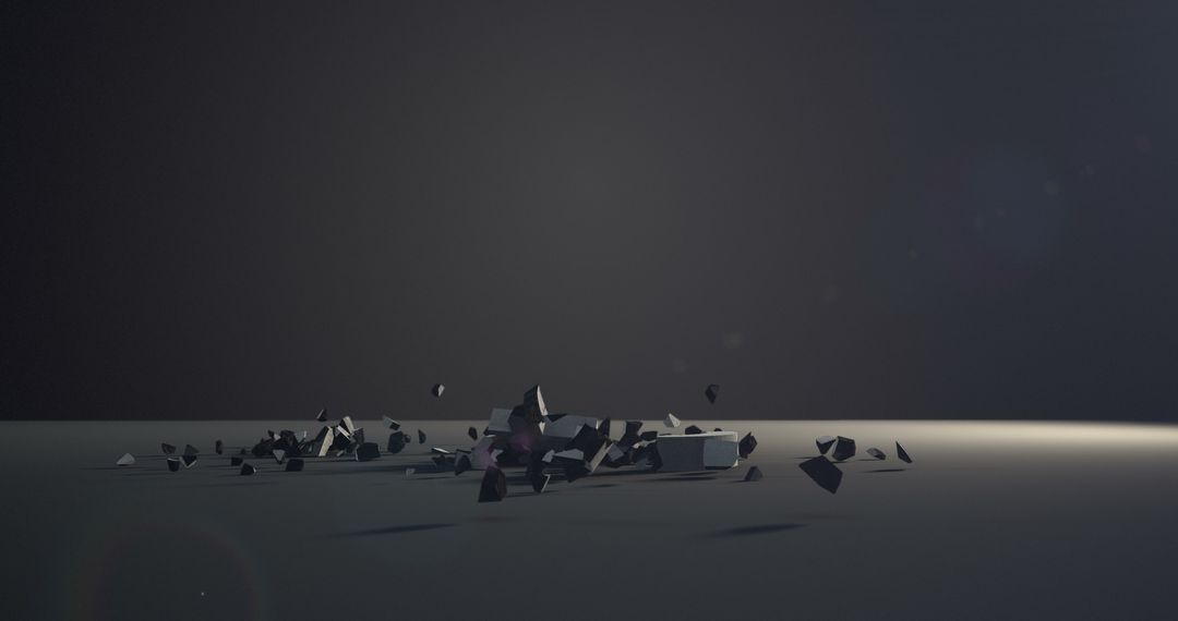 Falling Pound Sign Shattering to Pieces Abstract Concept