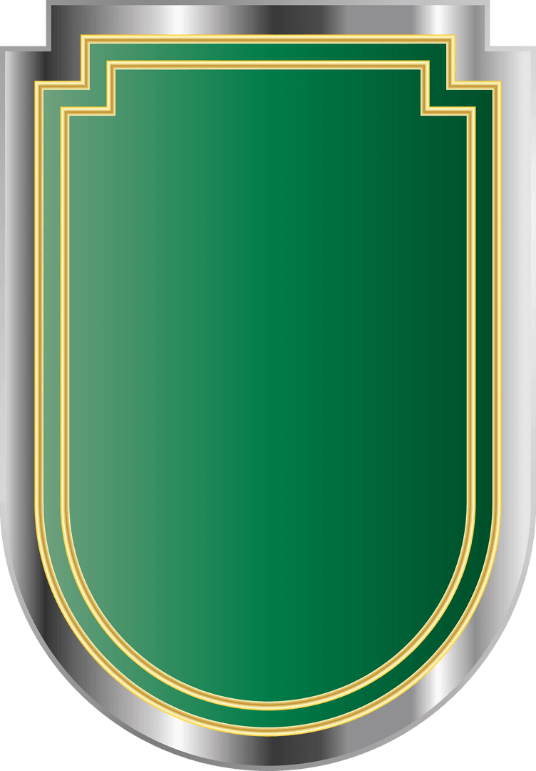 Elegant Green Gift Label with Silver Frame on Transparent Background