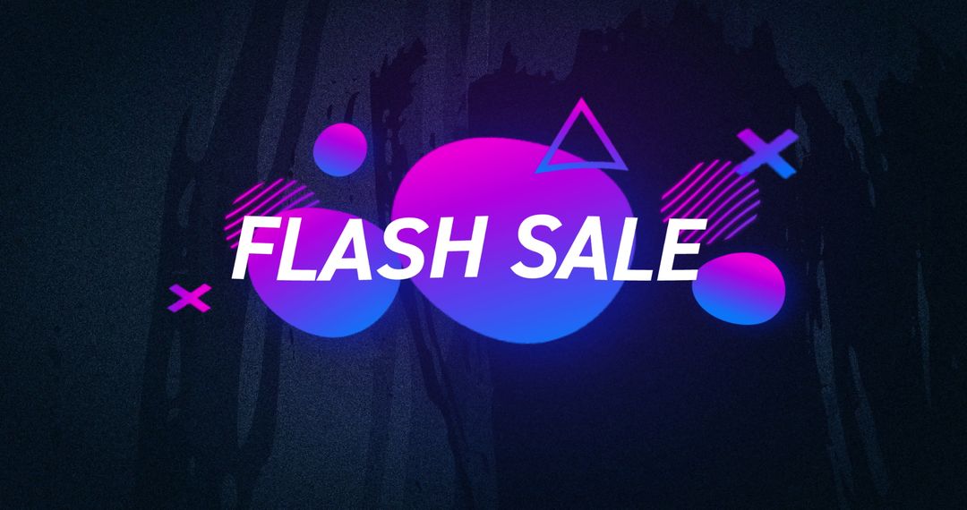 Vibrant Flash Sale Banner With Dynamic Shapes