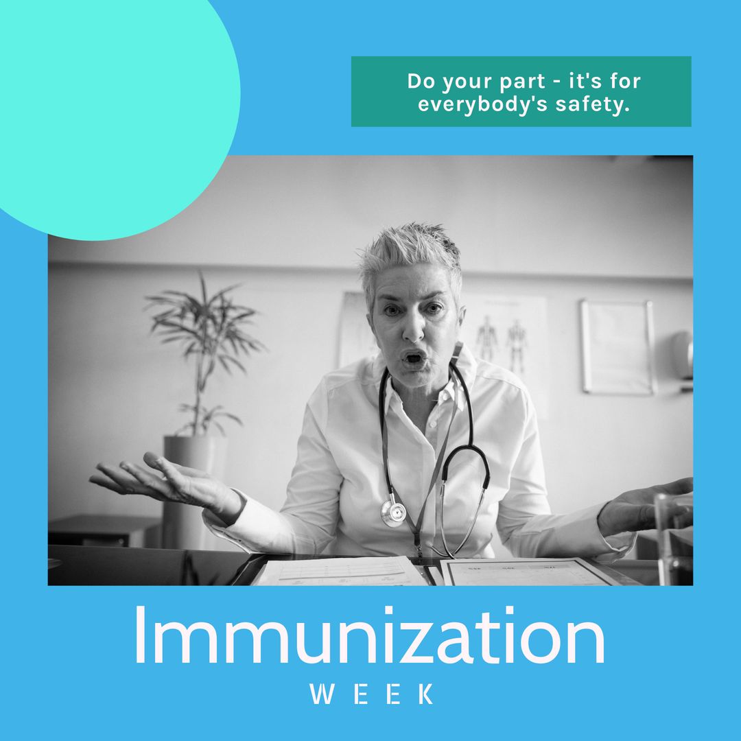 World Immunization Week Awareness with Concerned Doctor
