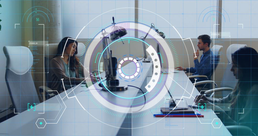 Digital Data Analysis Over Diverse Business Team in Modern Office Setting