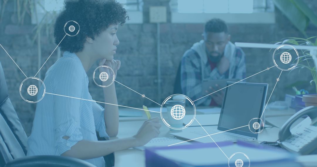 Connected Modern Workplace Showing Digital Communication