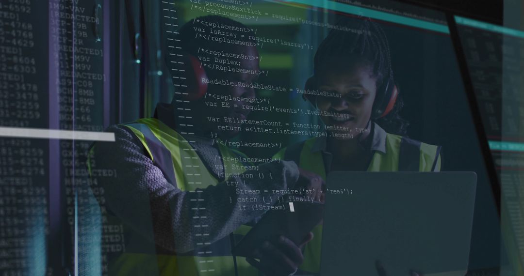 Tech Team Collaborating in Futuristic Command Center