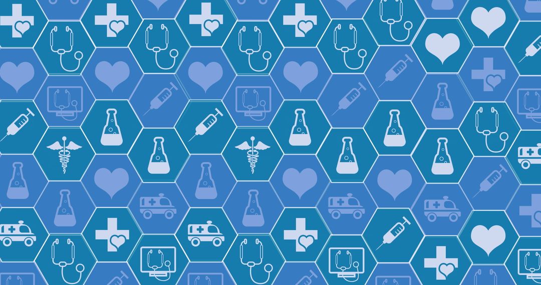 Seamless Medical Pattern with Digital Tech Icons
