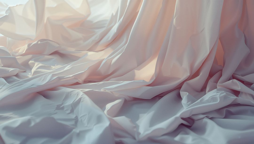 Elegantly Draped Pastel Textured Fabric with Soft Folds